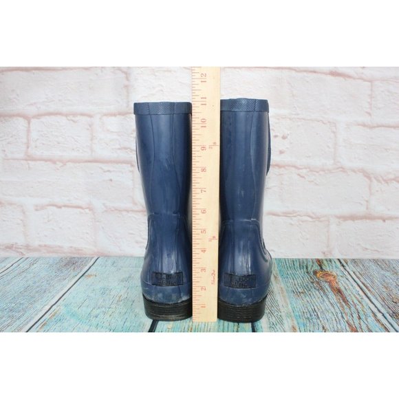 LL Bean Wellie Blue Rubber Nylon Shank Mid Calf Rain Boots Size 10 M - Picture 8 of 8